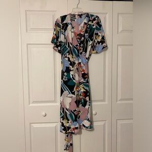 Halogen Floral Wrap Dress